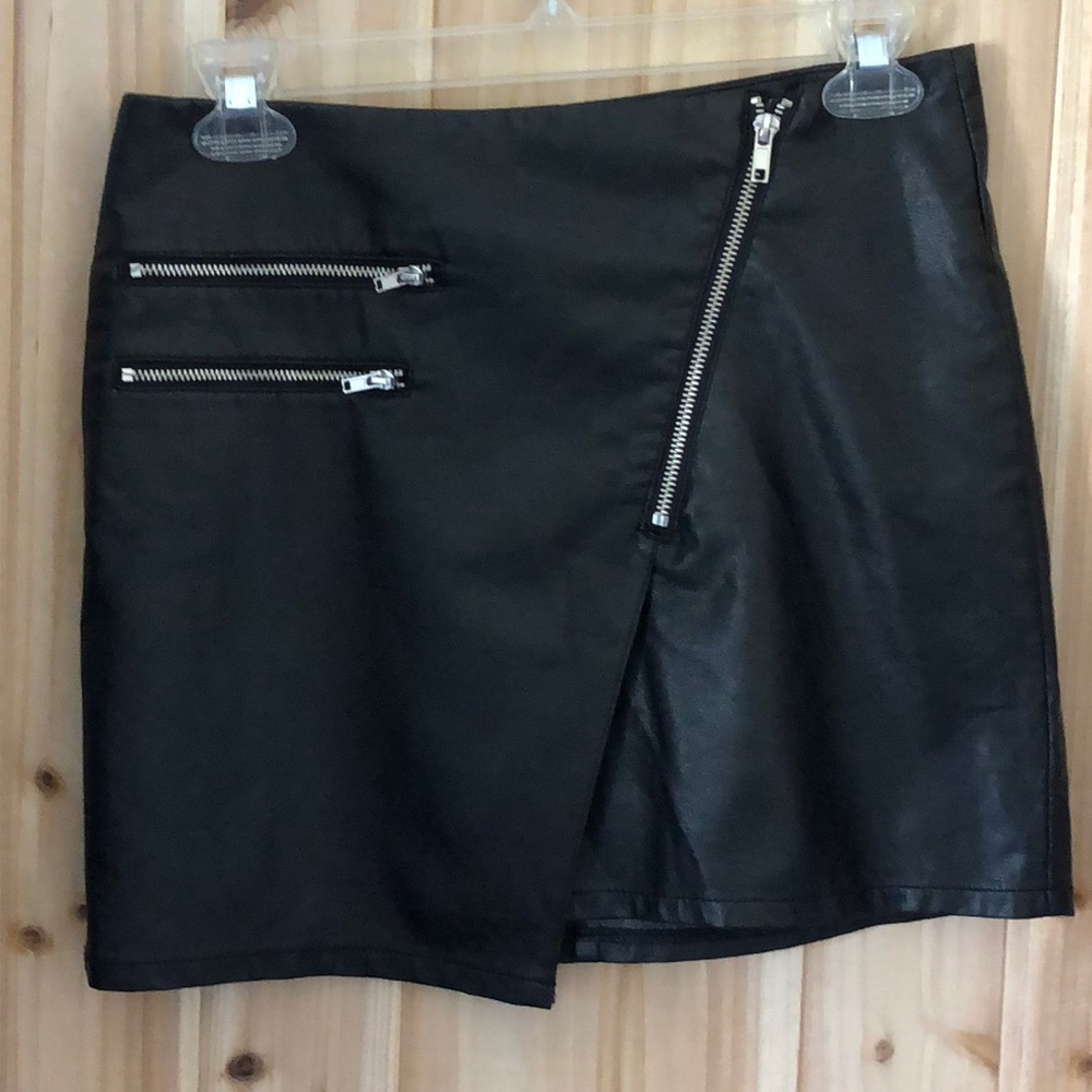 H&M Divided Faux Leather Moto Skirt 6